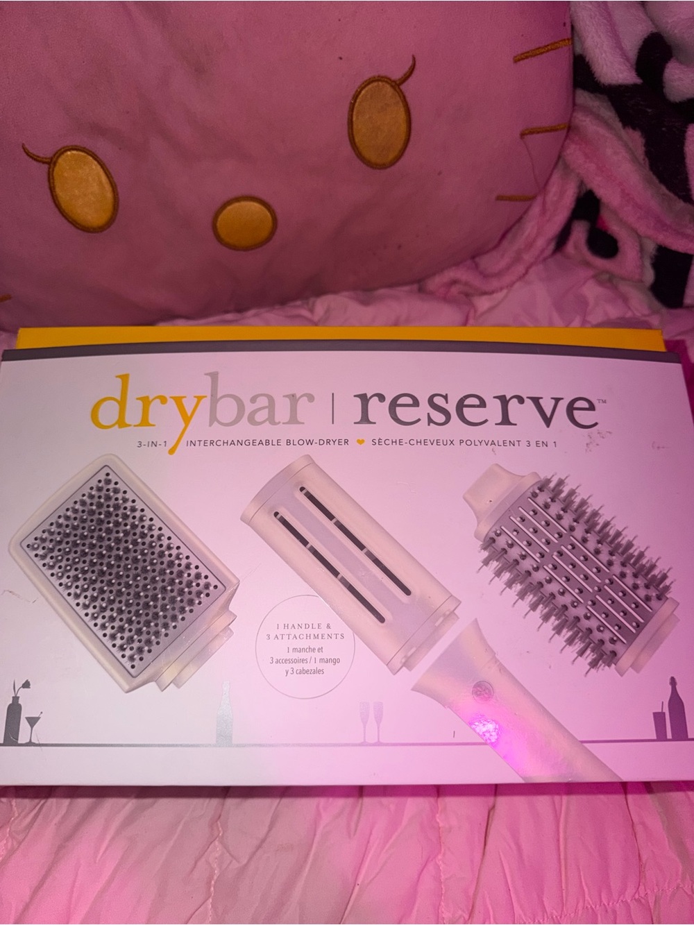 Drybar Reserve Interchangeable 3-in-1 Blow-Dryer with Pink and Yellow Accents